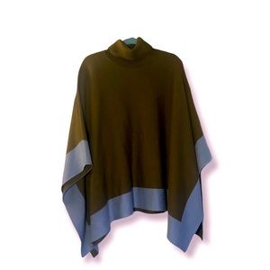 Ann Taylor Brown and Lilac Color Block Sweater Poncho M/L
